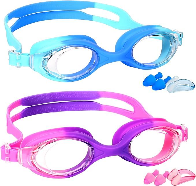 EWPJDK Kids Swim Goggles - 2 Pack Swimming Goggles Anti Fog No Leaking For Kids Age 5-13 | Amazon (US)