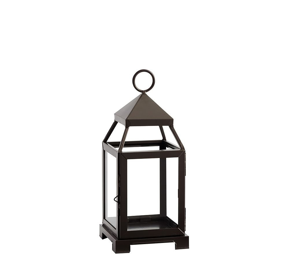 Malta Glass &amp;amp; Metal Indoor/Outdoor Lantern, Bronze Finish, Small - 10.25&amp;quot; | Pottery Barn (US)