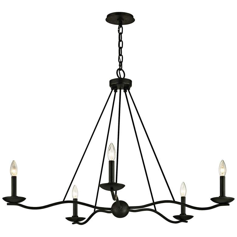 Sawyer 40" Wide Forged Iron 5-Light Chandelier - #44Y23 | Lamps Plus | Lamps Plus