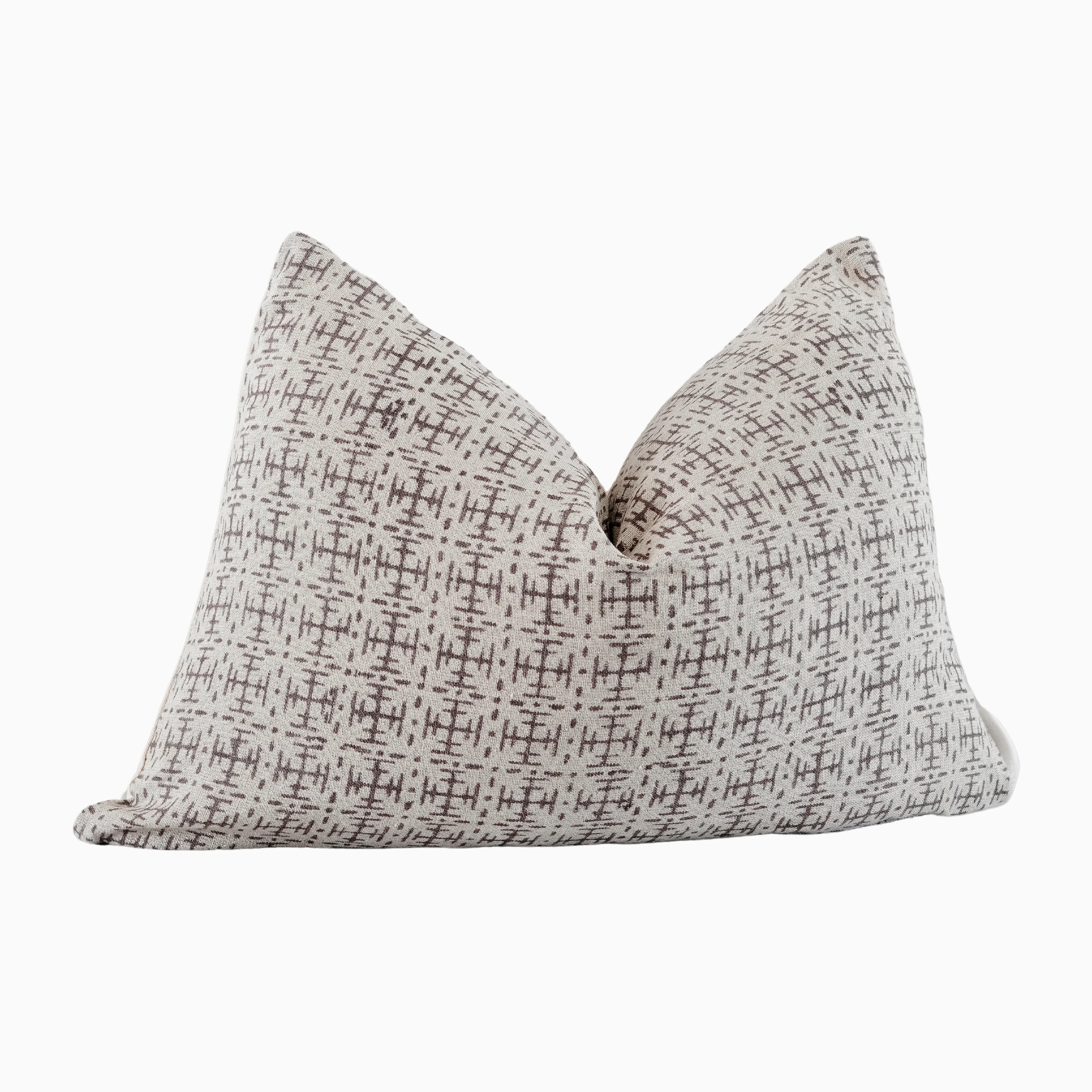 IFEOMA - Indian Hand Block linen Lumbar Pillow Cover | Ruffled Thread