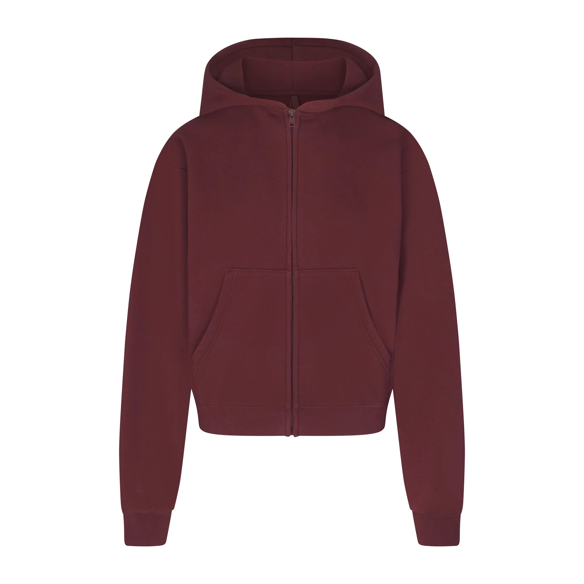 COTTON FLEECE CLASSIC ZIP UP HOODIE | OXBLOOD | SKIMS (US)