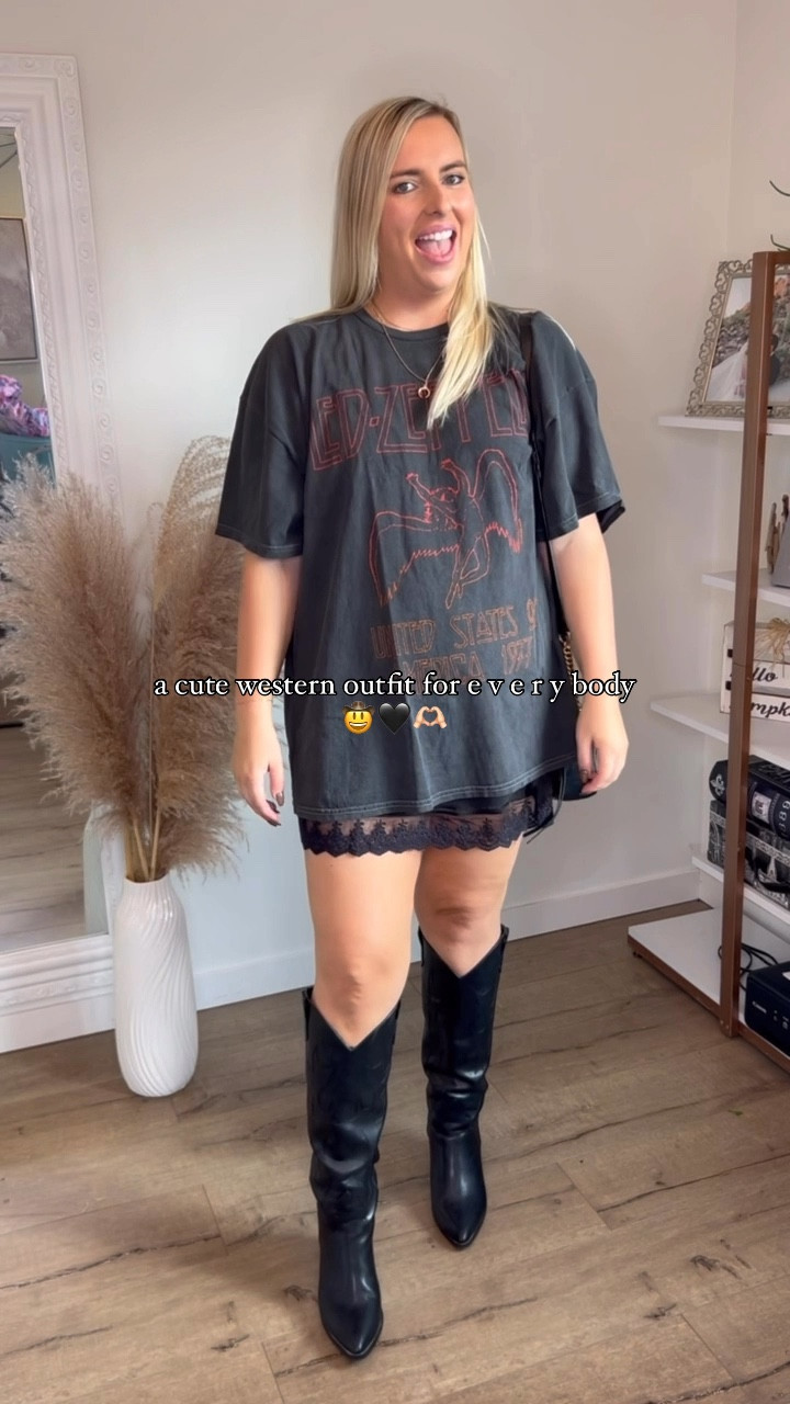 Western outfit
Country concert outfit
Graphic tee
Slip skirt
Cowboy boots

Size large in skirt and L/Xl in top for length 

#LTKMidsize #LTKFindsUnder50 #LTKStyleTip