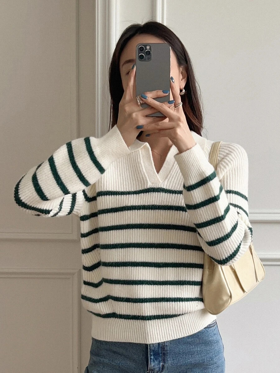 DAZY Striped Raglan Sleeve Sweater
   
      SKU: sw2205114043278394
          (100+ Reviews)    ... | SHEIN