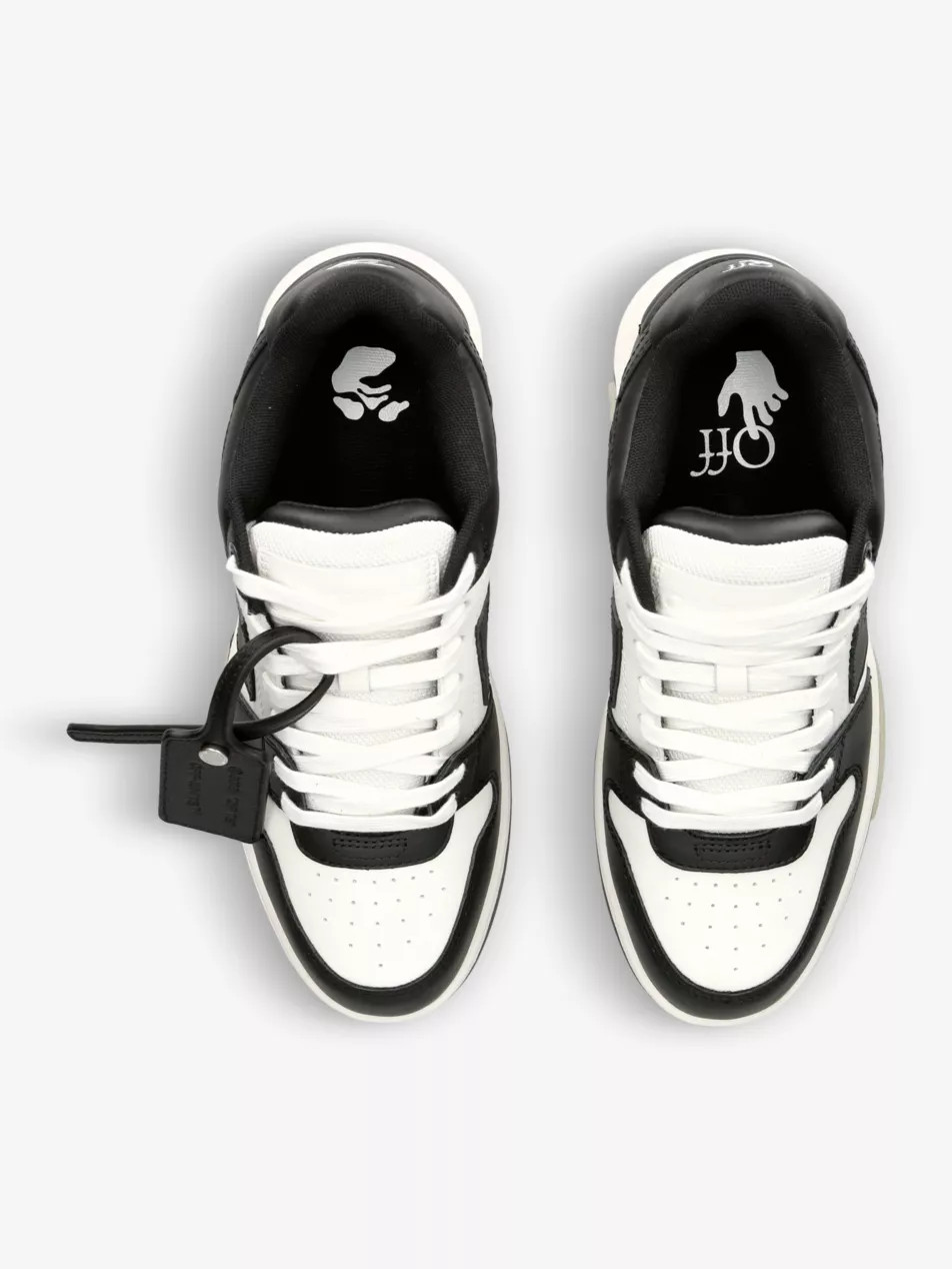 Out Of Office logo-embroidered leather low-top trainers | Selfridges