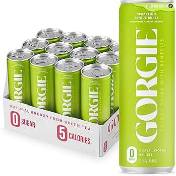 GORGIE Sugar Free Natural Energy Drinks, Sparkling Citrus Burst (12 Pack) - Healthy Energy Drinks... | Amazon (US)
