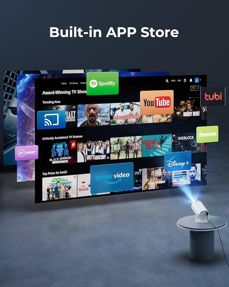 CLOKOWE Mini Projector with WiFi and Bluetooth, Built-in Apps, Smart Portable Projector with 180... | Amazon (US)