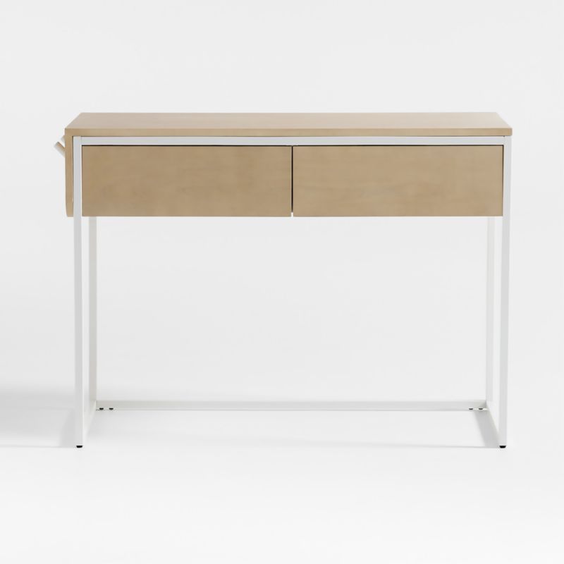 Outline White Metal and Wood Kids 2-Drawer Desk + Reviews | Crate & Kids | Crate & Barrel