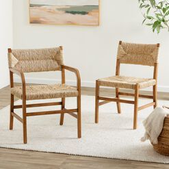Candace Vintage Acorn and Seagrass Dining Chair Set of 2 | World Market
