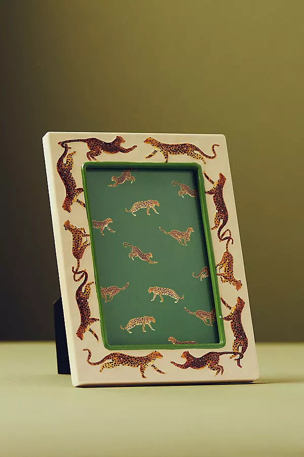 Marwa Leopard Ivory Resin Picture Frame | Anthropologie (US)