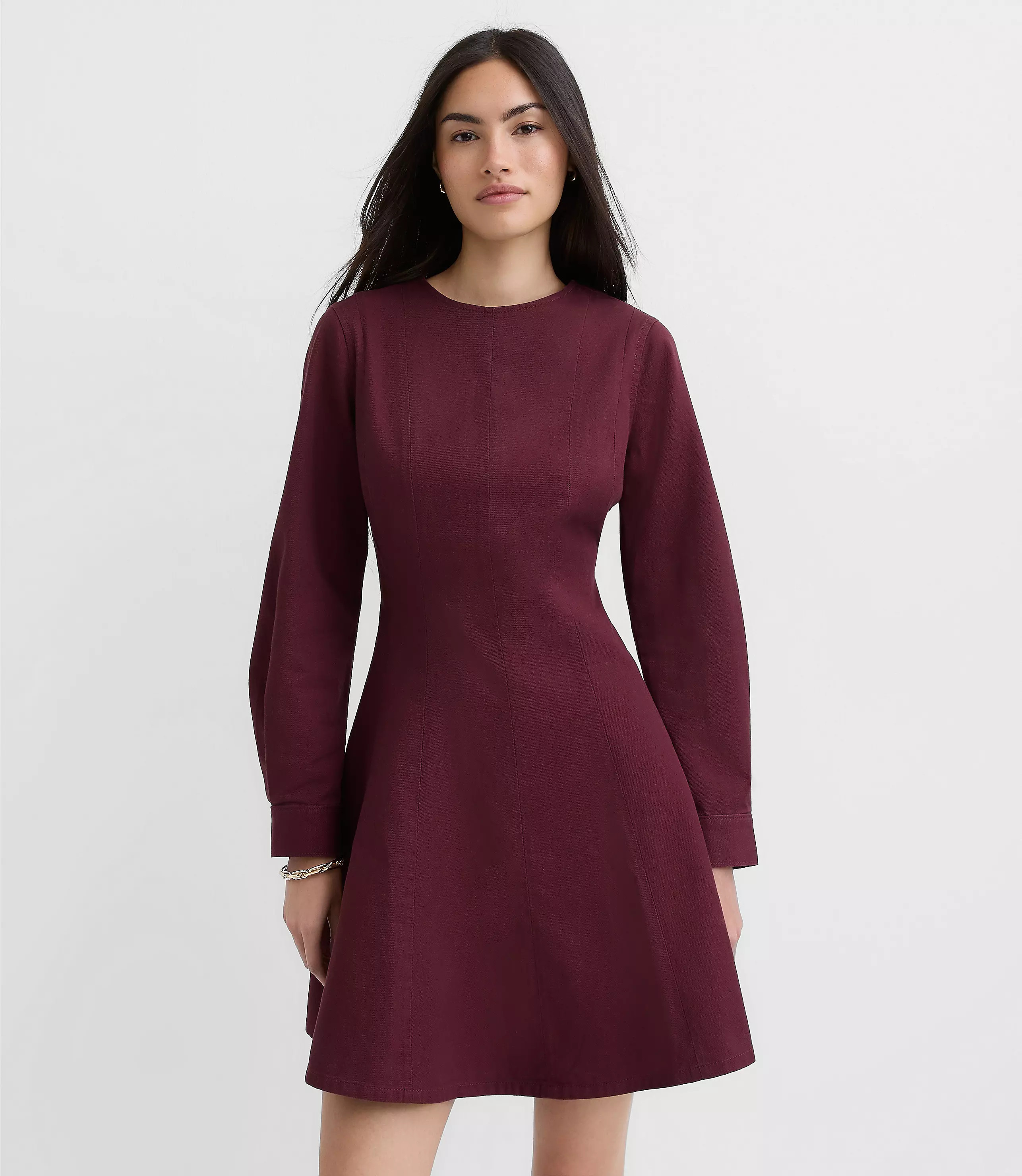 Tall Seamed Barrel Sleeve Mini Dress | LOFT