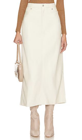 City Slicker Faux Leather Maxi Skirt in Nilla Cream | Revolve Clothing (Global)
