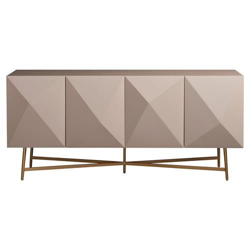 Judith Hollywood Regency Beige Wood 4-Door Console | Kathy Kuo Home