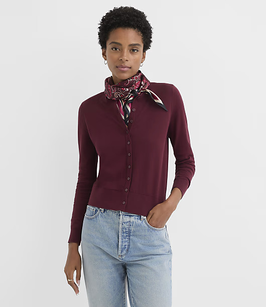 Loft Modern Crew Neck Cardigan | LOFT