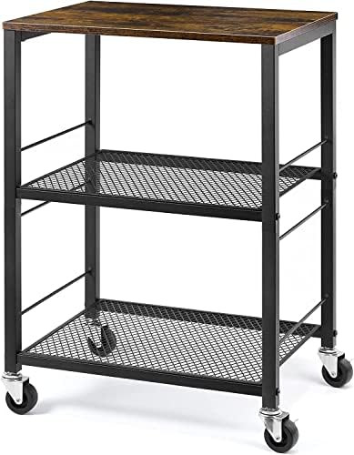 LIANTRAL 3 Tier Rolling Cart, Kitchen Carts on Wheels with Storage and Steel Frame, Multifunctional  | Amazon (US)