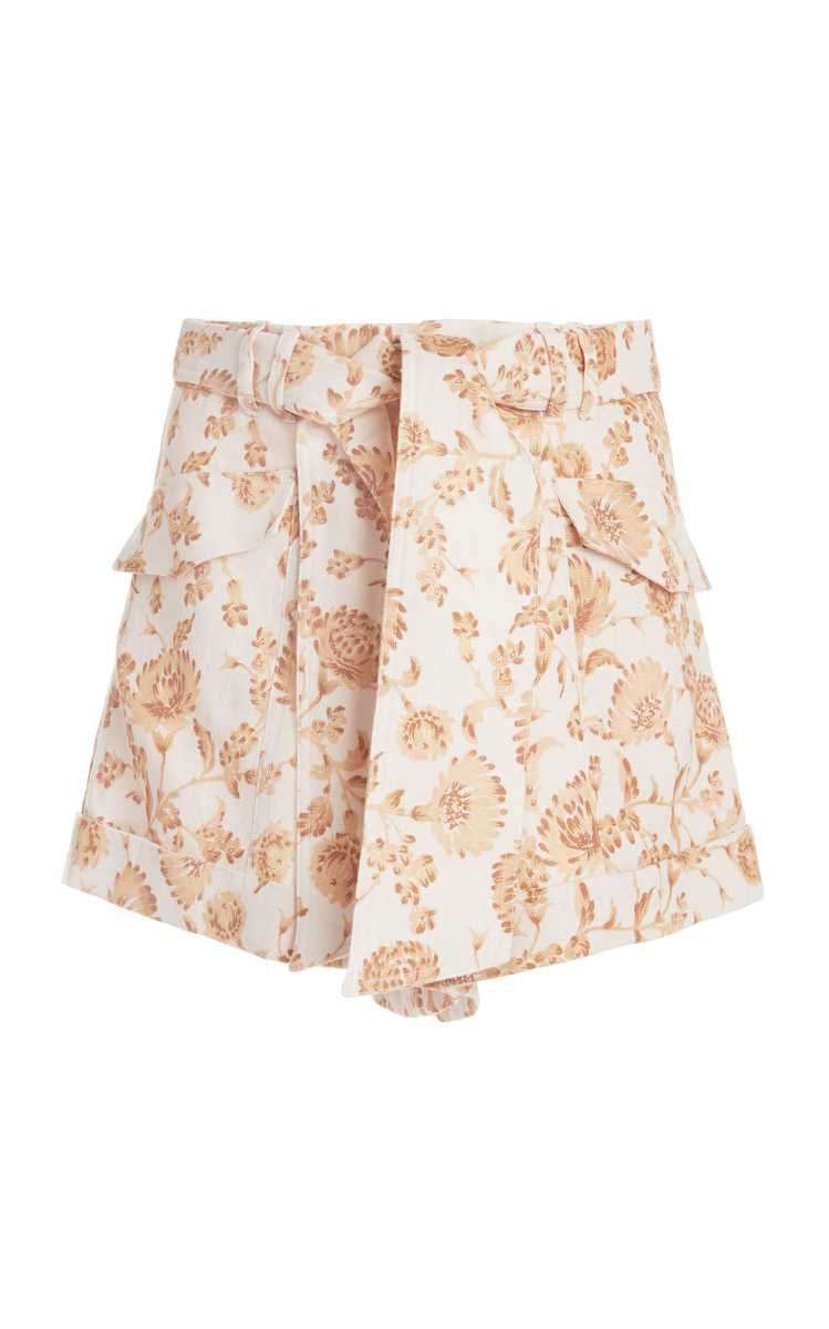 Aphrodite Floral-Print Linen-Blend Shorts | Moda Operandi (Global)