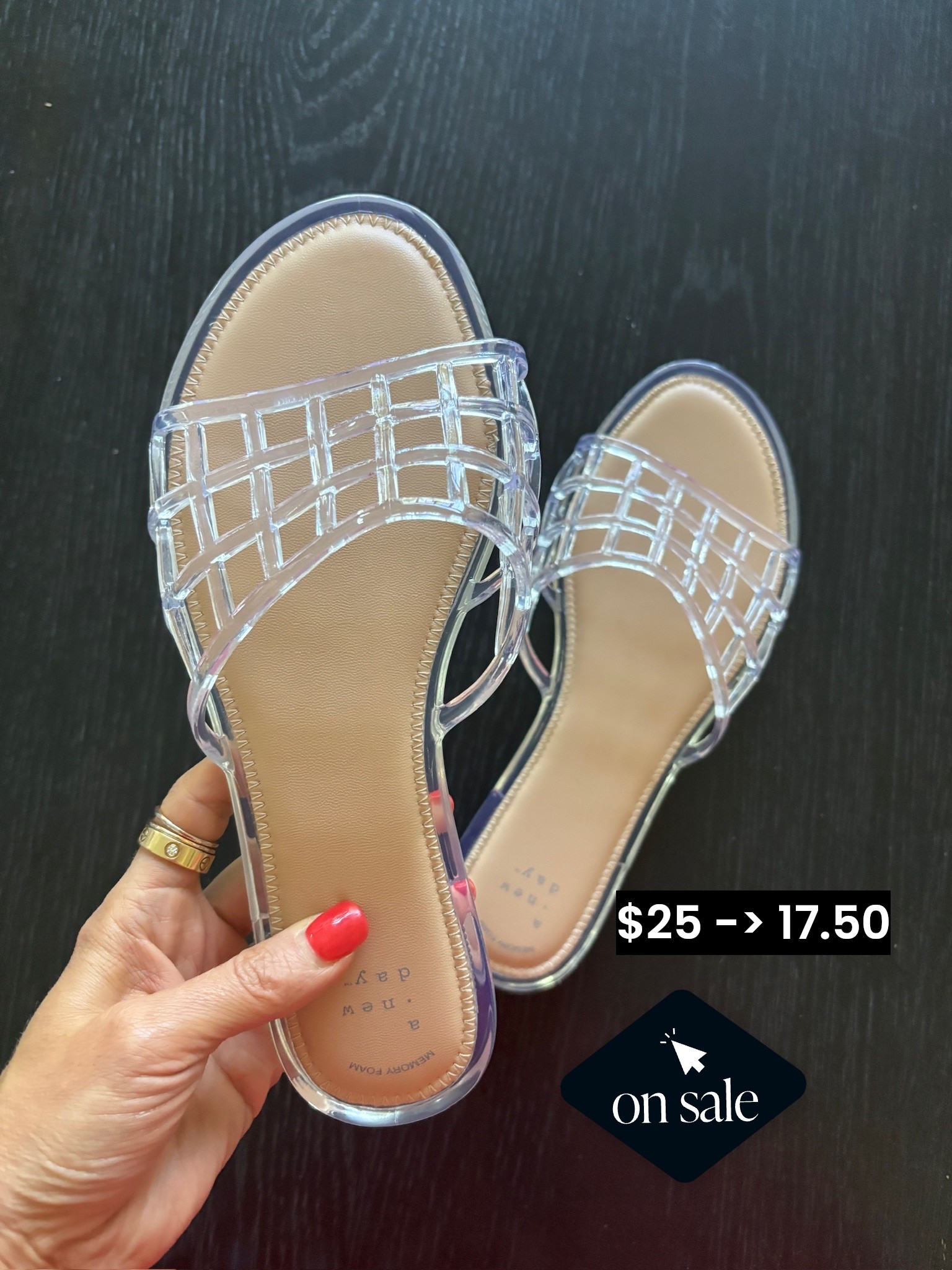 The cutest jelly slides on sale @Target. Comes in two other colors!

#LTKSaleAlert