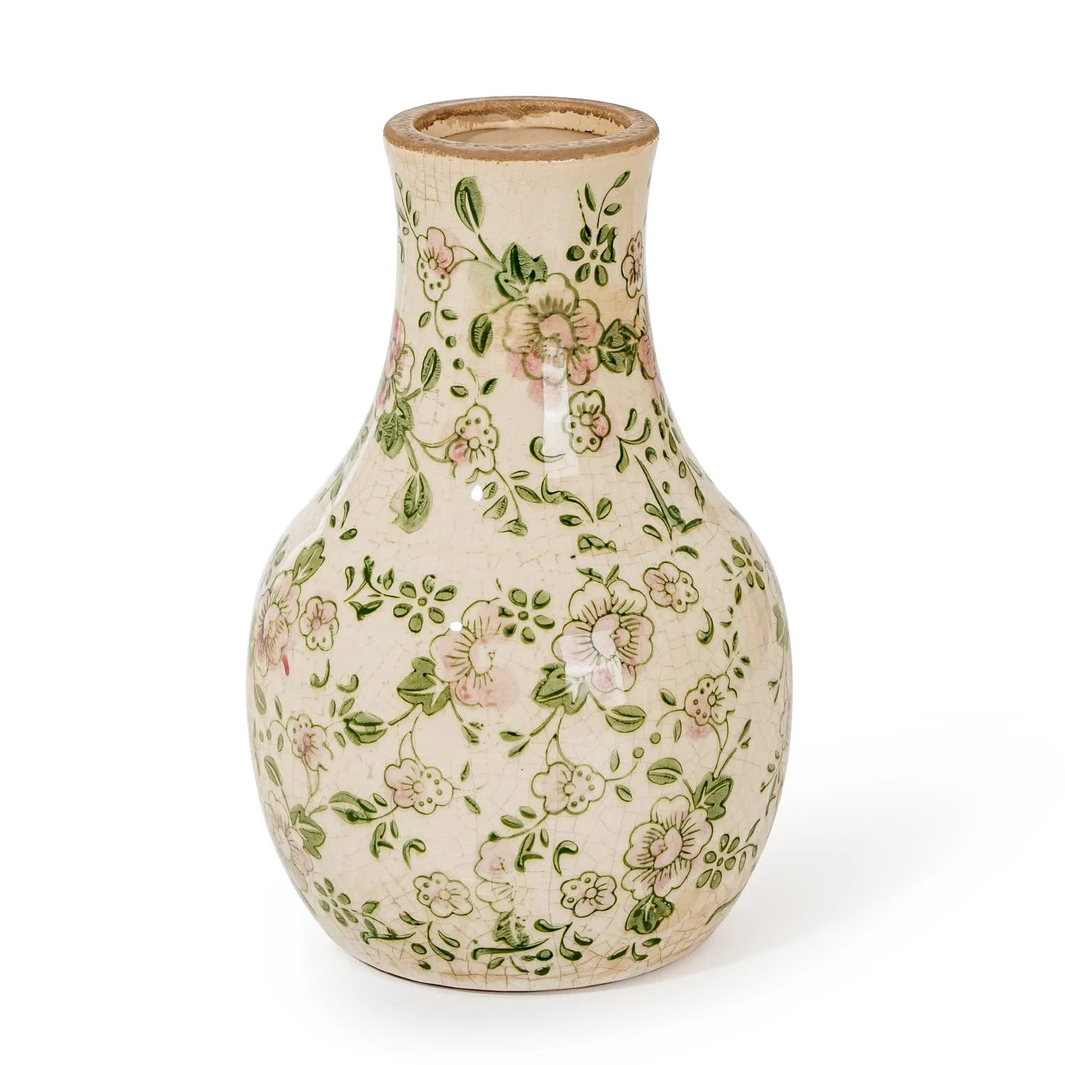 Sungmor Blue and White Ceramic Flower Vase, Vintage Ice Cracked Glaze Porcelain Vase, Pretty Cent... | Walmart (US)