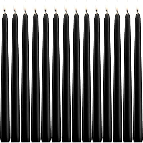 10 Inch Black Taper Candles, 14 Pack Tall Unscented Dripless Candles with Cotton Wicks Perfect fo... | Amazon (US)