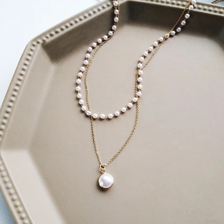 JINSIJU Women Artificial Pearl Necklace with Pendant, Multi-layer Neck Accessories with Adjustabl... | Walmart (US)