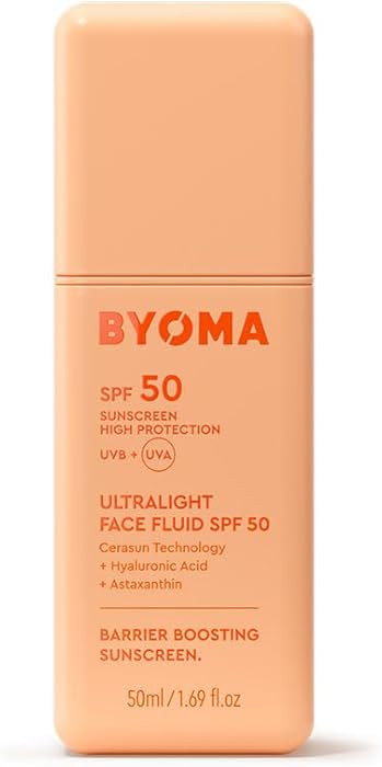 BYOMA SPF 50 Face Fluid - Ultra-Lightweight Facial Sunscreen for All Skin Tones - Luminous Glow, ... | Amazon (US)