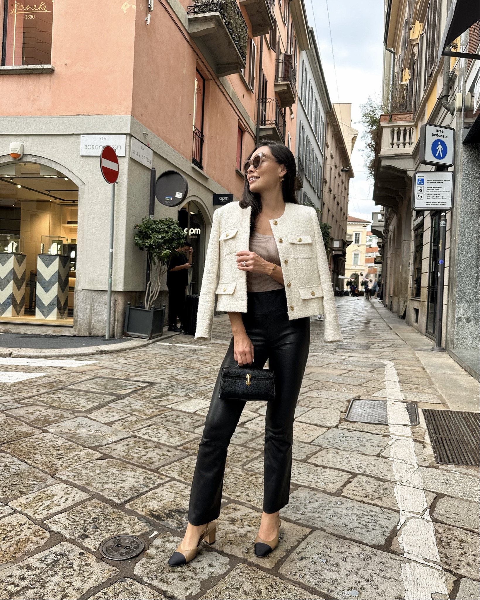 Classic lady jacket, fall outfit, leather pants, Chanel sling back pumps. 

#LTKShoeCrush #LTKSeasonal #LTKWorkwear