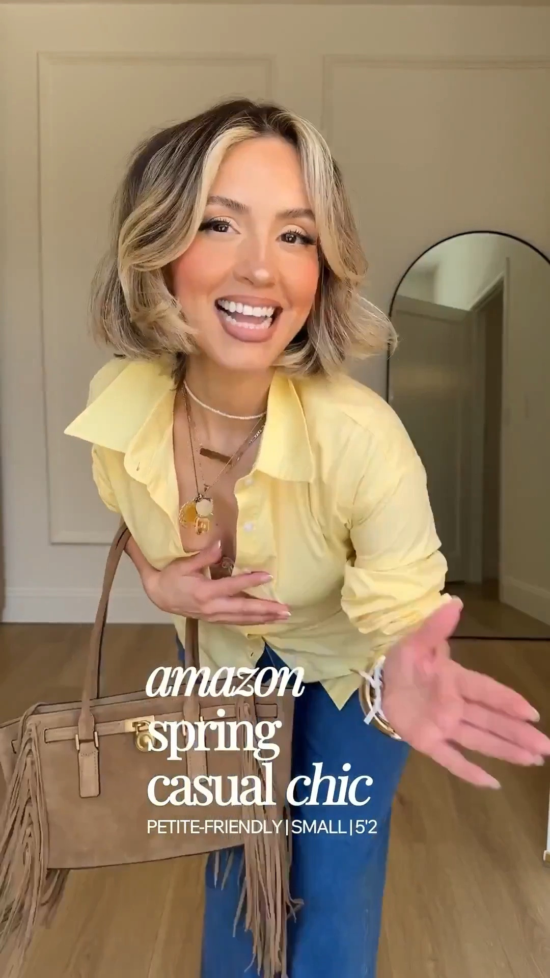 Amazon early spring casual chic outfits ✨🥰

Size small in tops 
Small or size 4 in jeans - both have excellent stretch! 
XS in dress 

#LTKU #LTKootd #LTKgrwm