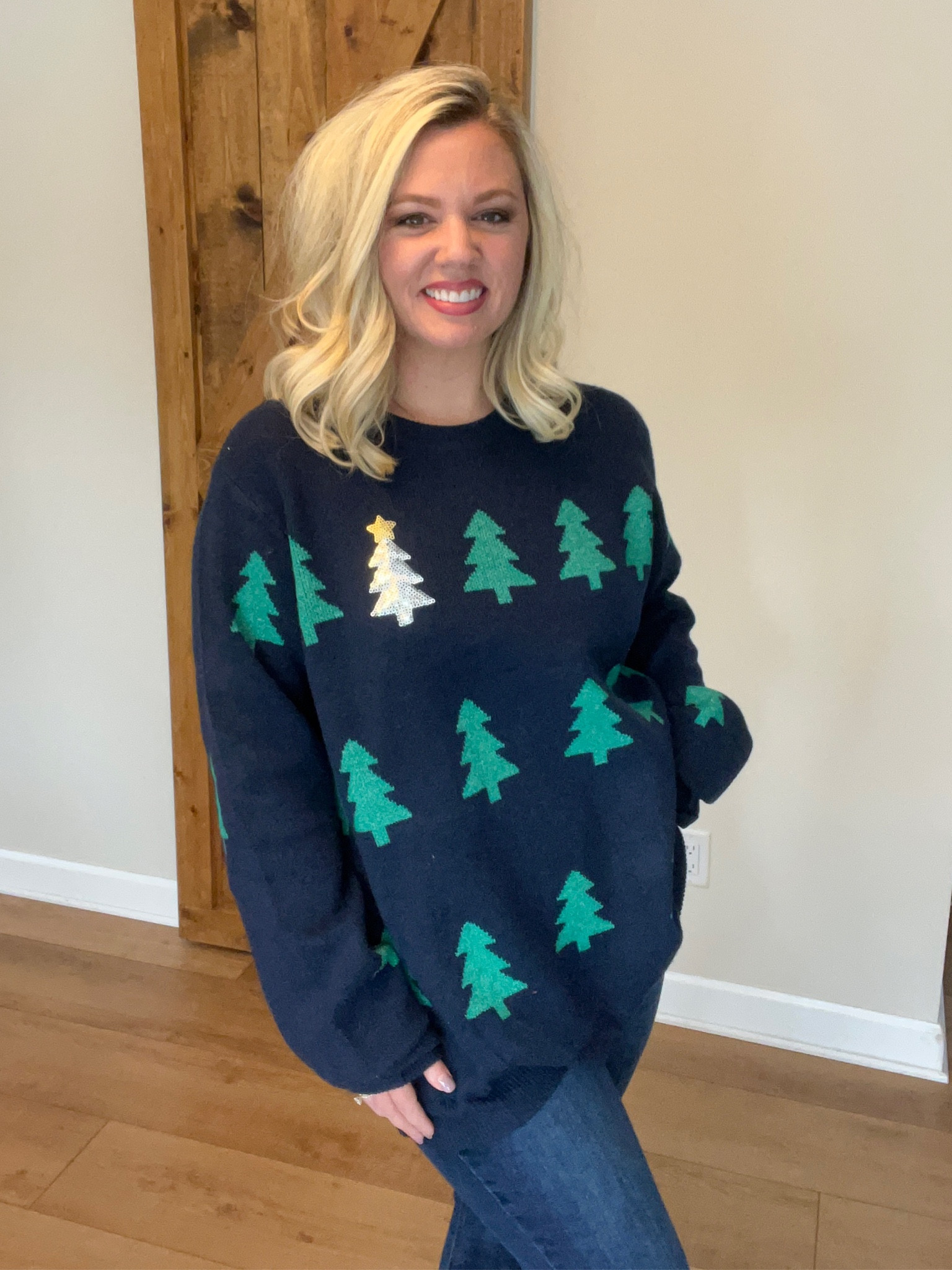 Pullover Christmas/Holiday sweater I’m wearing mine oversized in a 2X. Normally I wear a large 

#LTKstyletip #LTKunder50 #LTKHoliday