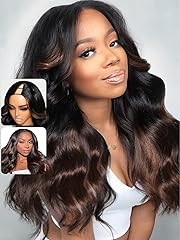 UNICE EasiContour V Part Wigs Human Hair Body Wave Upgrade Glueless U Part Human Hair Wig Chestnu... | Amazon (US)