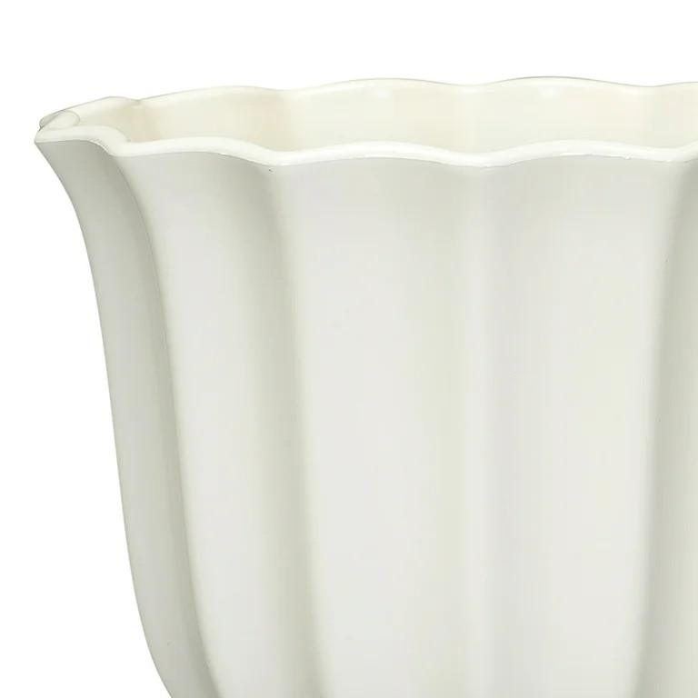 Mainstays Lillian 8" x 8" x 7" Round Vanilla Dream 100% Recycled Resin Planter | Walmart (US)