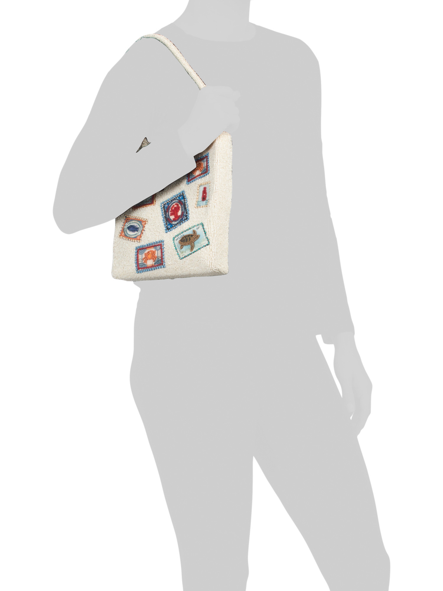 Sea Animals Postage Print Hand Beaded Tote Bag | Marshalls