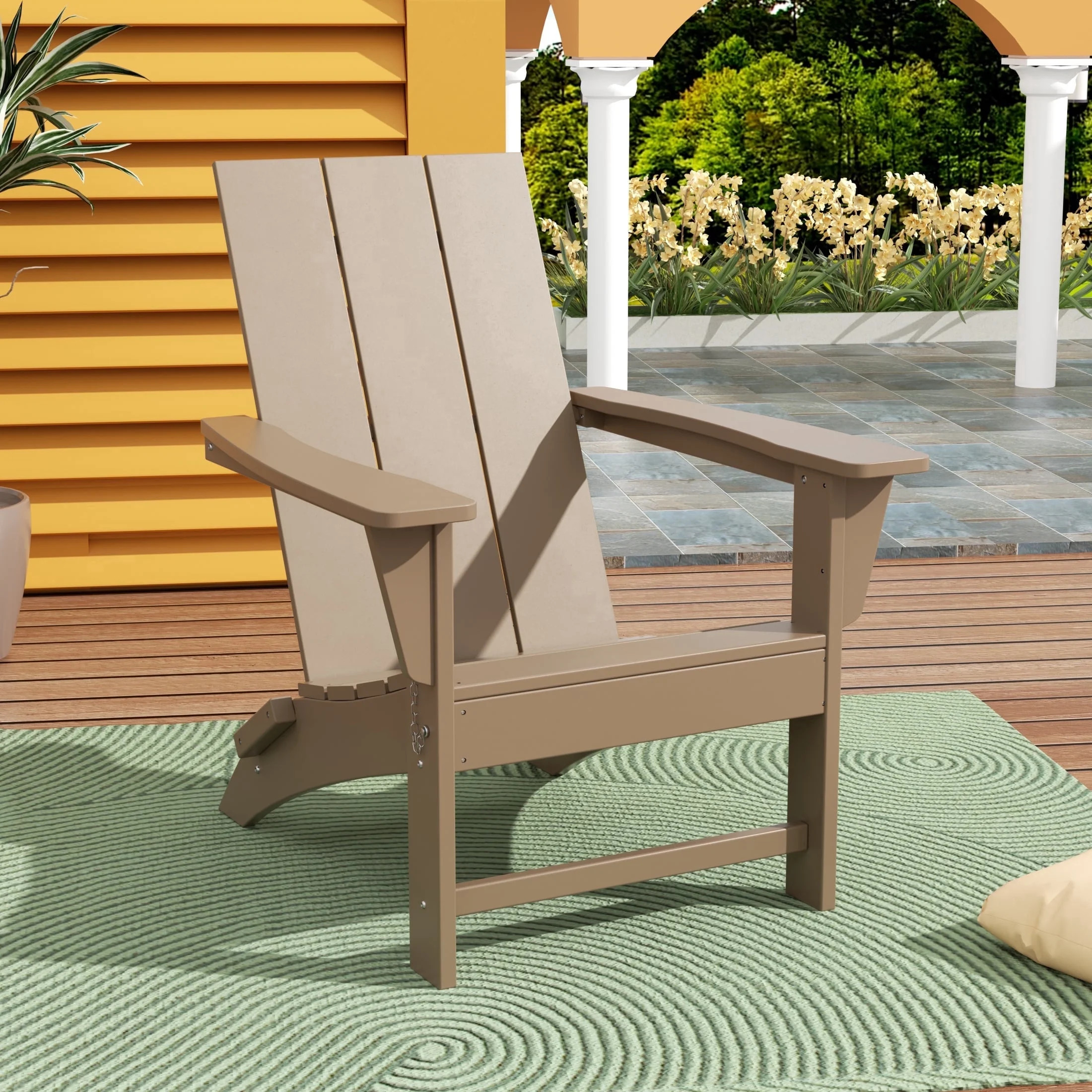 WestinTrends Ashore Modern Farmhouse Outdoor Folding Adirondack Chair, Weathered Wood | Walmart (US)