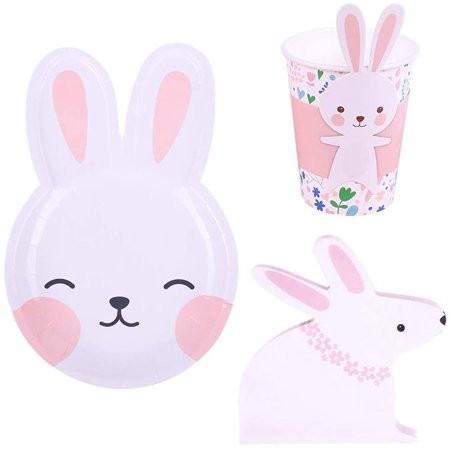 Bunny Paper Plates, Napkins and Cups Party Supplies for 8 People | Walmart (US)