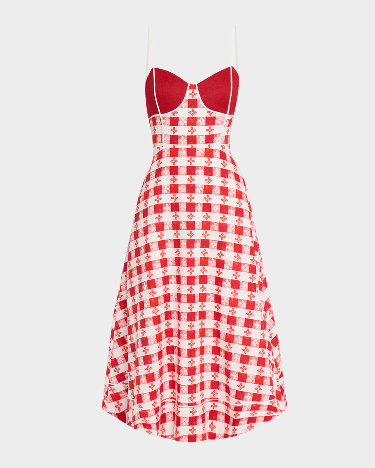 Harper Gingham A-Line Midi Dress | Neiman Marcus