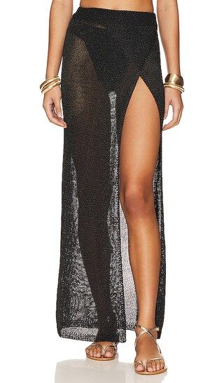 Keva Wrap Maxi Skirt in Black | Revolve Clothing (Global)