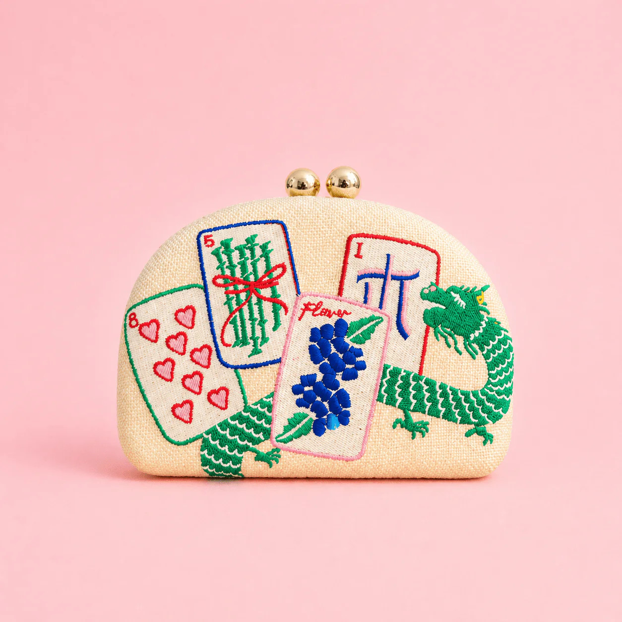 Mahjong Clutch- Embroidered | Lisi Lerch Inc