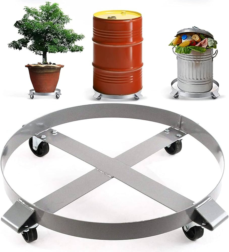 Rocktric Heavy Duty Drum Dolly 1000 Pound - Trash Can Dolly 55 Gallon Swivel Casters Wheel Steel ... | Amazon (US)
