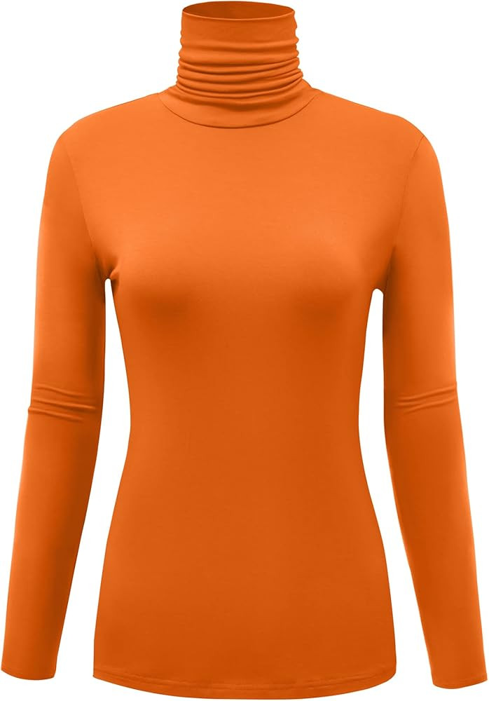 AUHEGN Women's Long Sleeve Lightweight Turtleneck Top Slim Fit Pullover T-Shirt (S-XXL) | Amazon (US)