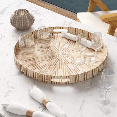 Shelborne Mother of Pearl Serving Tray Rosecliff Heights | Wayfair North America