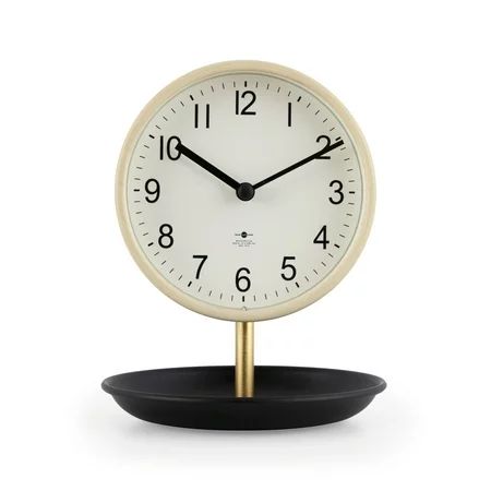 Better Homes & Garden Tabletop Round Analog Dial Clock with Trinket Tray Base | Walmart (US)