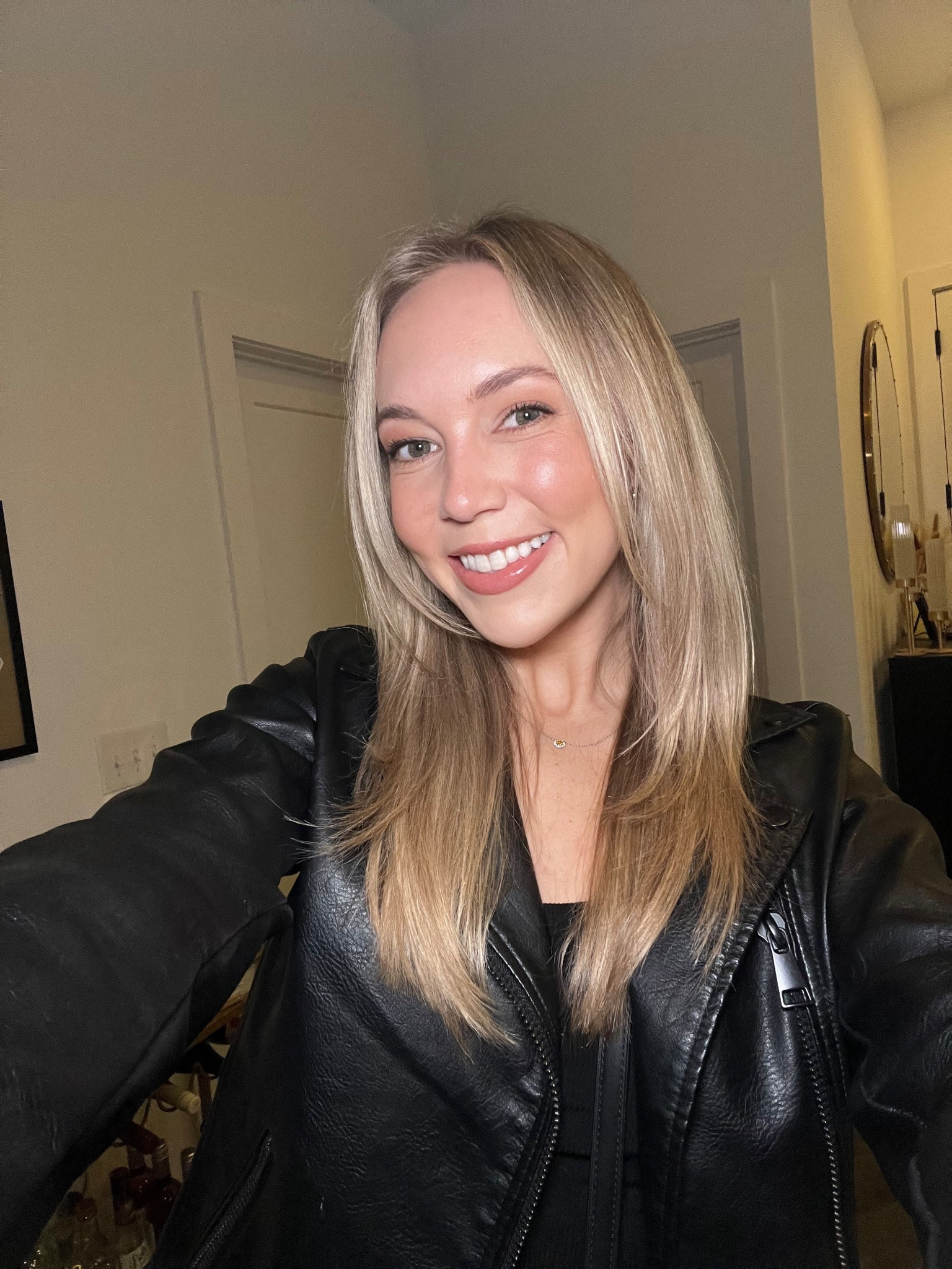 All black outfit. Black jeans, black long sleeve top, faux leather jacket and samba sneakers and coach bag

#LTKSeasonal