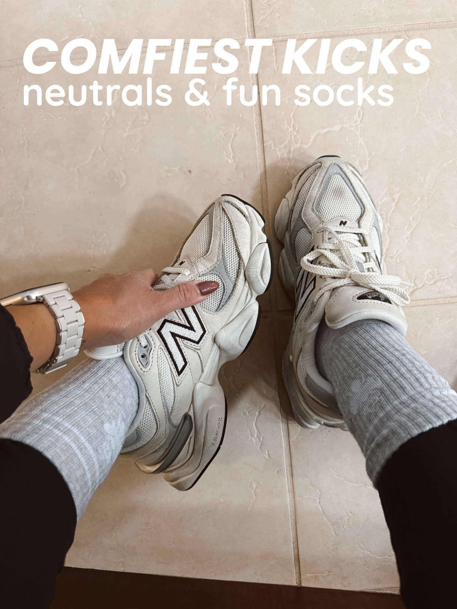 Living my best mom-core life in the comfiest dad shoes paired with the only socks that actually get me. Clearly having a whole moment for the neutrals… again 🤍

Shop links for more color options that are already in route… or maybe they’re tucked away in-hiding 🎄From: ME To: ME 🎁 

#LTKdayinmylife #LTKGiftGuide #LTKActive