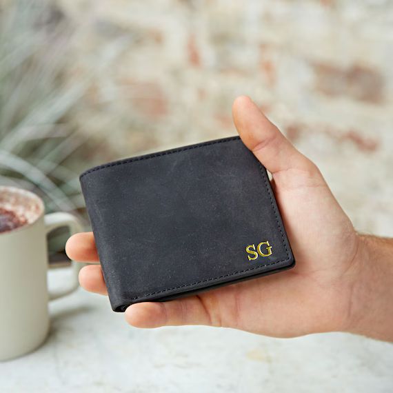 Personalised Handmade Black Buffalo Leather Wallet  Custom | Etsy | Etsy (US)