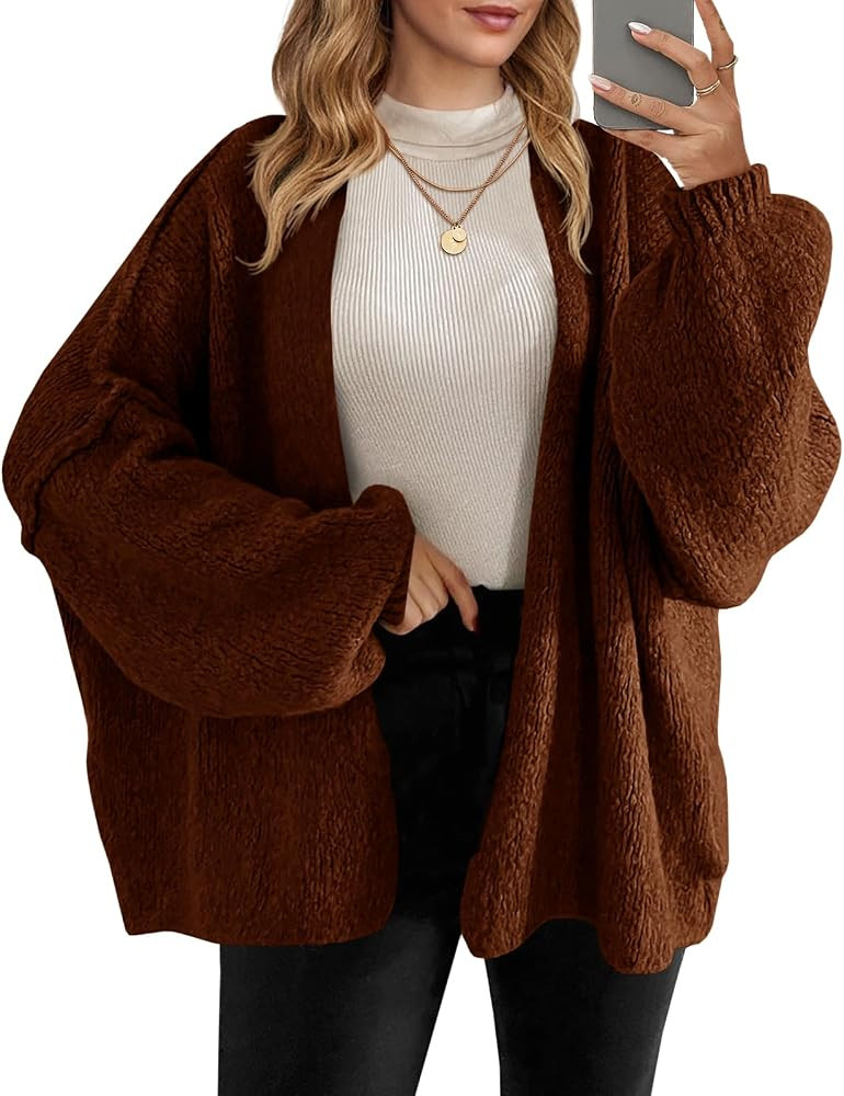 Saodimallsu Womens Oversized Open Front Cardigan Sweaters | Amazon (US)
