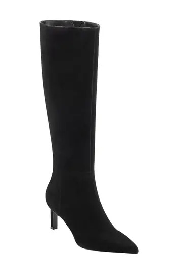 Marc Fisher LTD Eva Pointed Toe Knee High Boot in Black Suede at Nordstrom Rack, Size 9.5 | Nordstrom Rack
