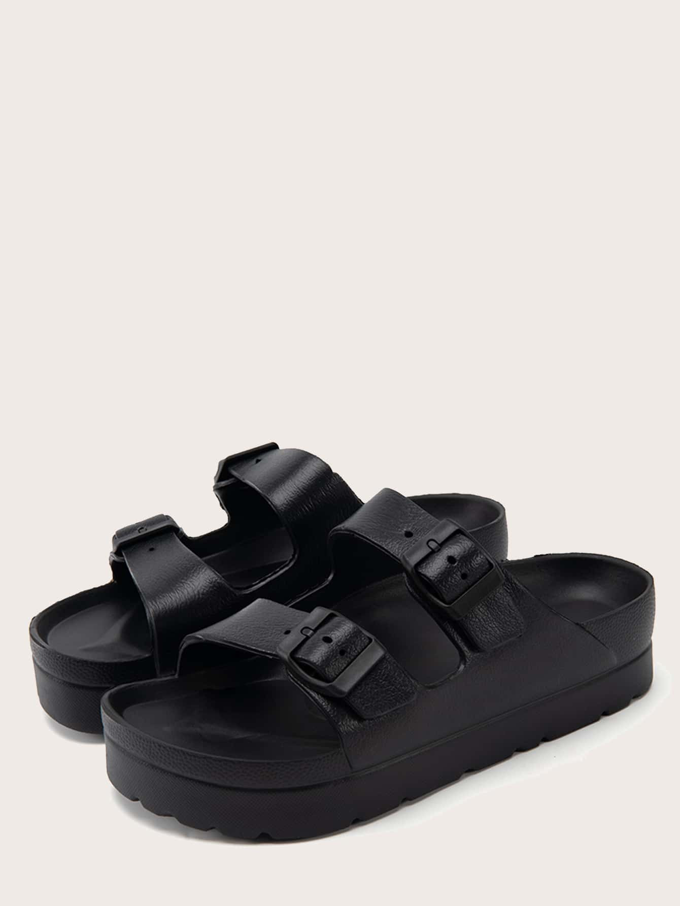 Eyelet Buckle Decor Slides | SHEIN