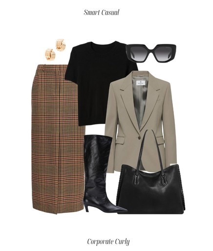Plaid midi + knee-high boots = fall perfection. Topped with a soft blazer for that effortless smart casual vibe.

fall smart casual, plaid midi skirt, knee-high boots, classic blazer, soft t-shirt, fall outfit inspo, polished fall look, cozy chic outfit, fall workwear, LTK fall style



#LTKStyleTip #LTKItBag #LTKWorkwear