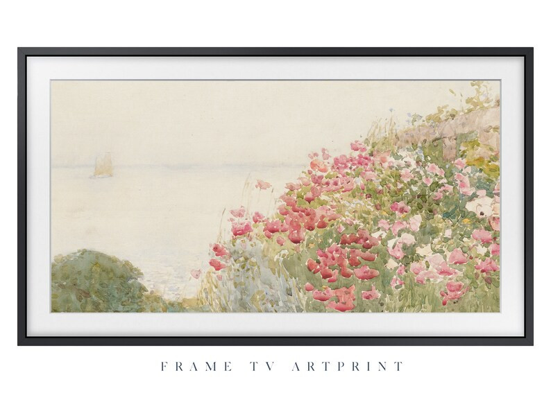 Samsung Frame TV art, "Spring Simple Floral Landscape" | Rustic | Florals | Love | Neutral | Farm... | Etsy (US)