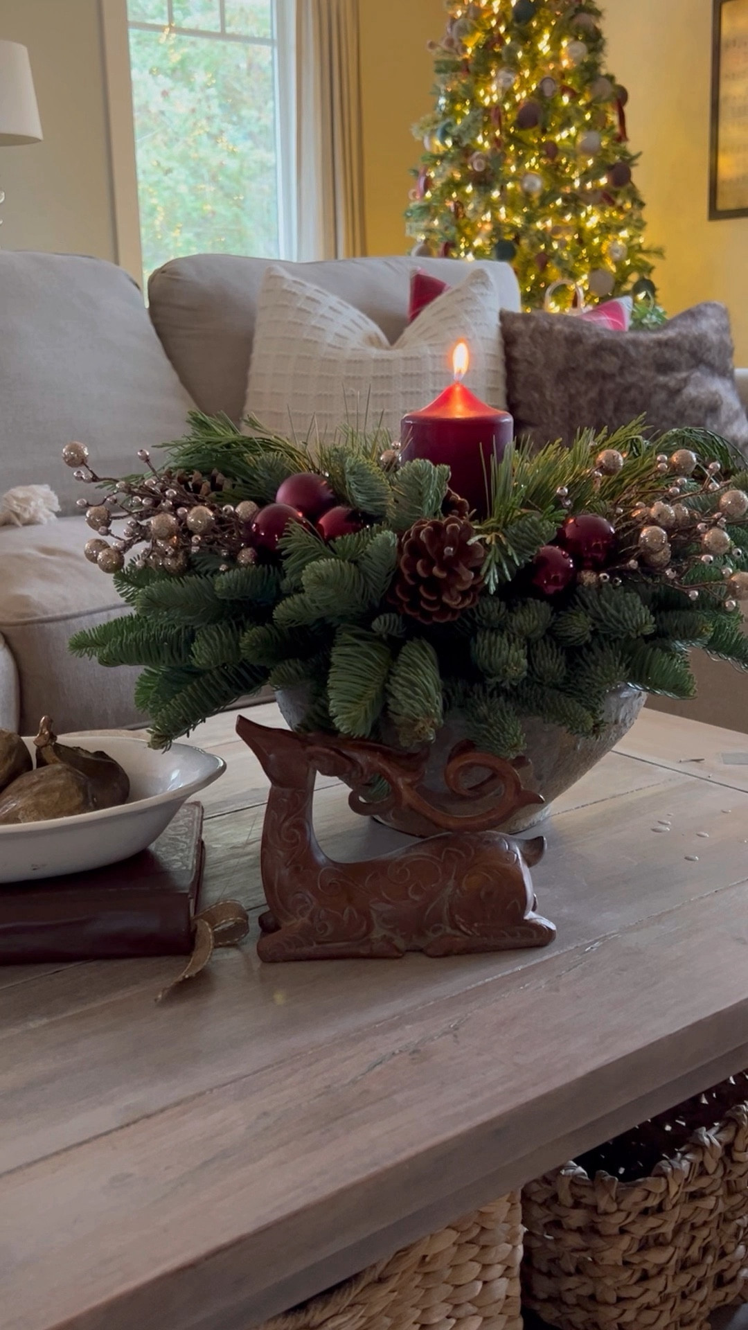 My beautiful Centerpiece is called the Bordeaux Beauty from Lynch Creek Farms. The rest of the Christmas coffee table is a beautiful nod to a nostalgic time. 

#LTKHoliday #LTKhome #LTKSeasonal