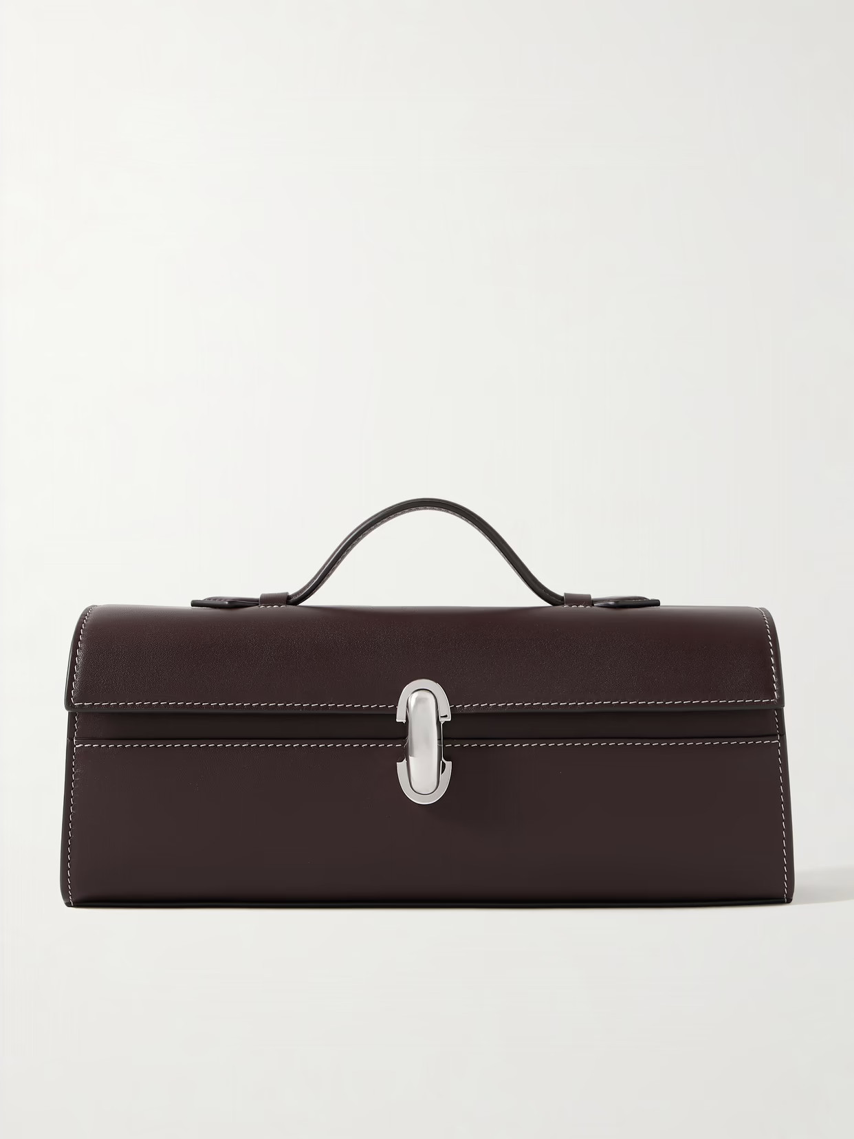 Savette - Slim Symmetry Leather Tote - Chocolate | NET-A-PORTER (UK & EU)