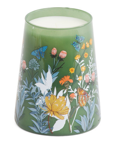 26oz Scented Candle With Butterflies And Botanical Decals | Marshalls